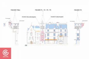 Plan de façade du Château de Vigny